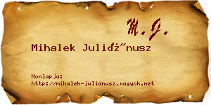 Mihalek Juliánusz névjegykártya